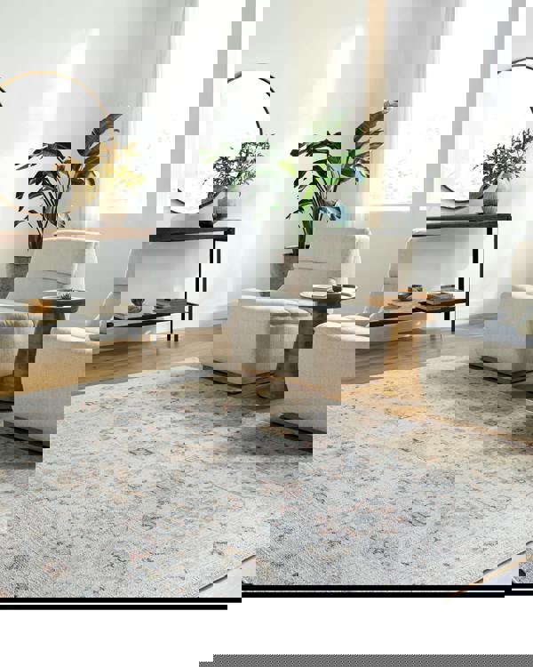 Livabliss Our Pnw Home Spokane-Vintage Ivory Pink Yellow Traditional Boho Rug