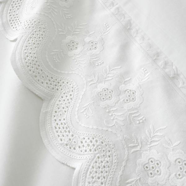 Bianca Elise Lace 200 Thread Count Cotton Duvet Cover Set White