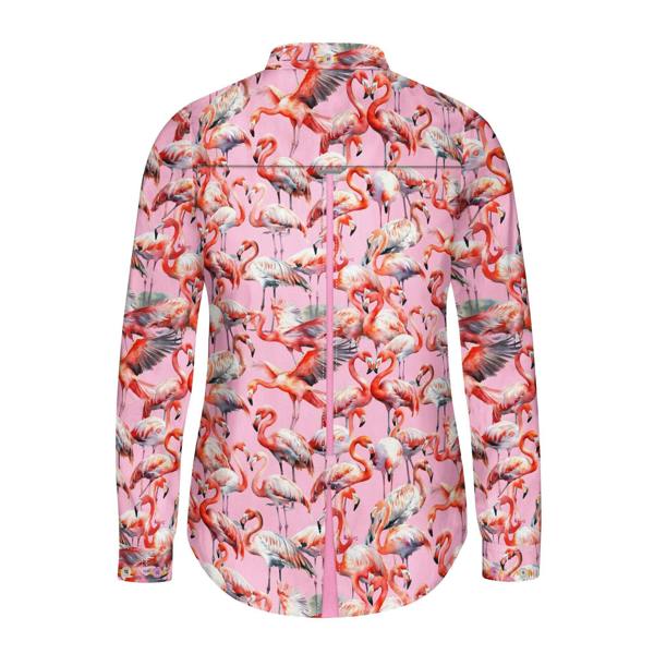 FLAMBOYANCE OF FLAMINGOS  WOMENS  PRINT SHIRT - Premium Men's Patterned Shirt by Claudio Lugli | Bold Design, Tailored Fit, Best Printed Shirts