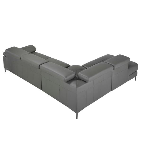 Angel Cerdá Relax corner sofa in dark grey leather 6111/6112