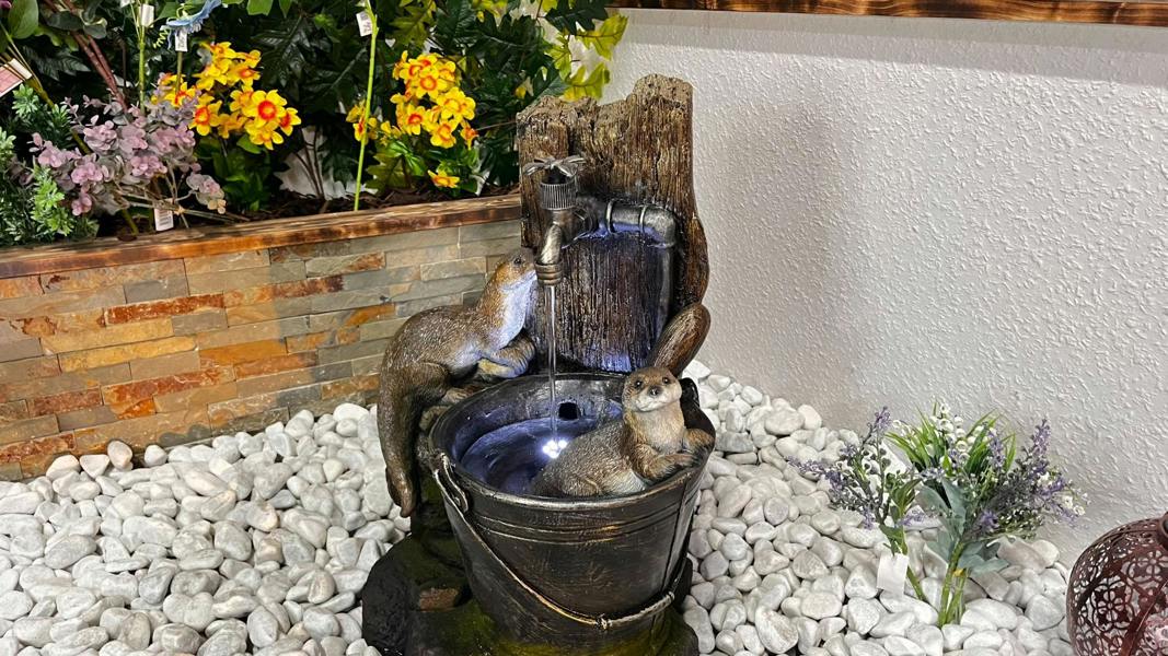 Tranquillity Water Features Otters at Tap Animal Animal Fountain Water Feature