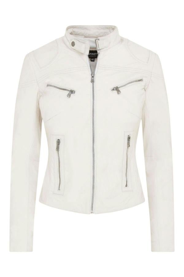 Infinity Leather Women's Casual Slim-Fit Leather Biker Jacket-Tulsa