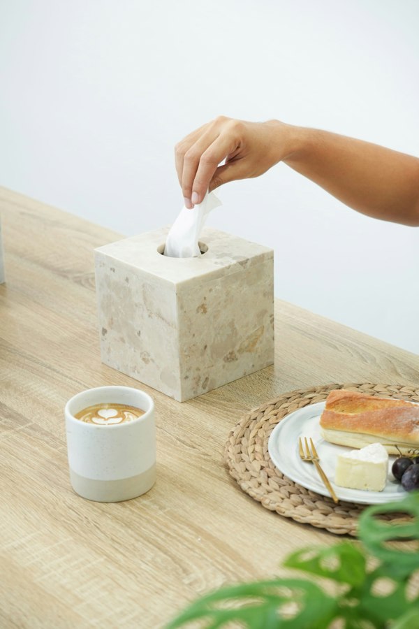 Marble square tissue holder three colours genuine stone bathroom
