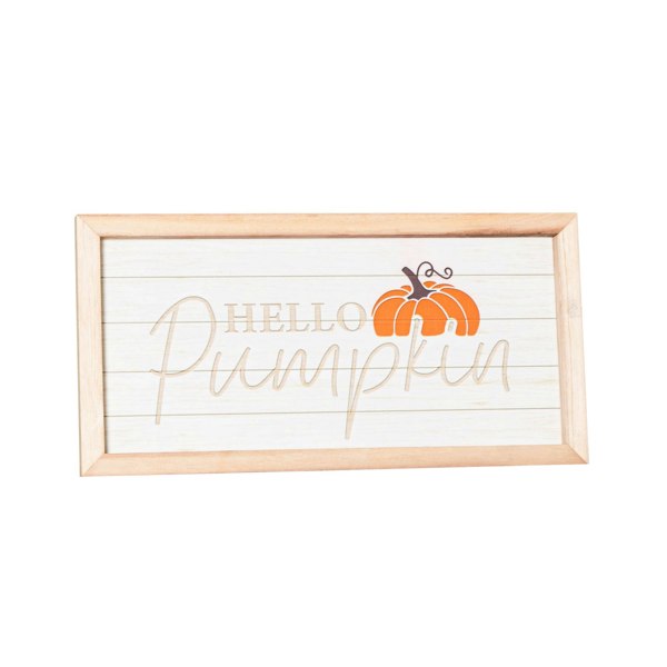 Samuel Alexander 46cm Hanging Hello Pumpkin Wooden Autumnal Decorative Sign Wall Art