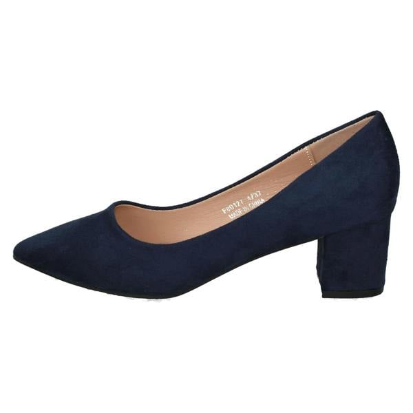 Spot On Ladies Spot On Mid Block Heel Pointed Toe Court Shoes F90127