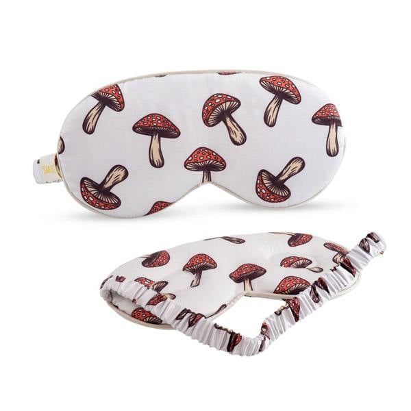 Cloud Padded Satin Sleep Mask - Toadstool Print