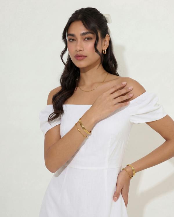 Elk & Bloom 14K Gold Double Beaded Satellite Chain Bracelet