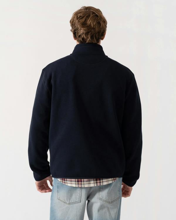 Back of GANT Mens Fleece Jacket - 433 Evening Blue