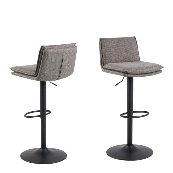 Wyld Haus Mossfield Light Grey Brown Height Adjustable Swivel Bar Stool