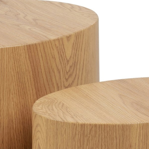 Furniture To Go Mice Oval Coffee Table in Oak Set of 2
