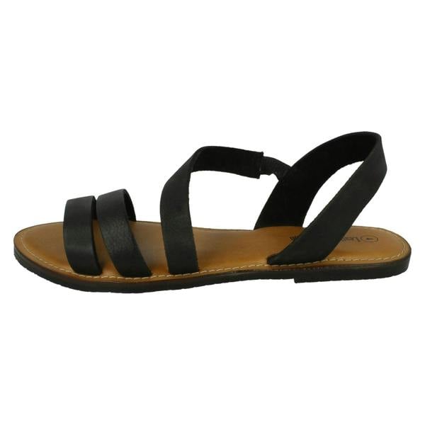 Leather Collection Ladies Leather Collection Flat Y Strap Slingback Mule