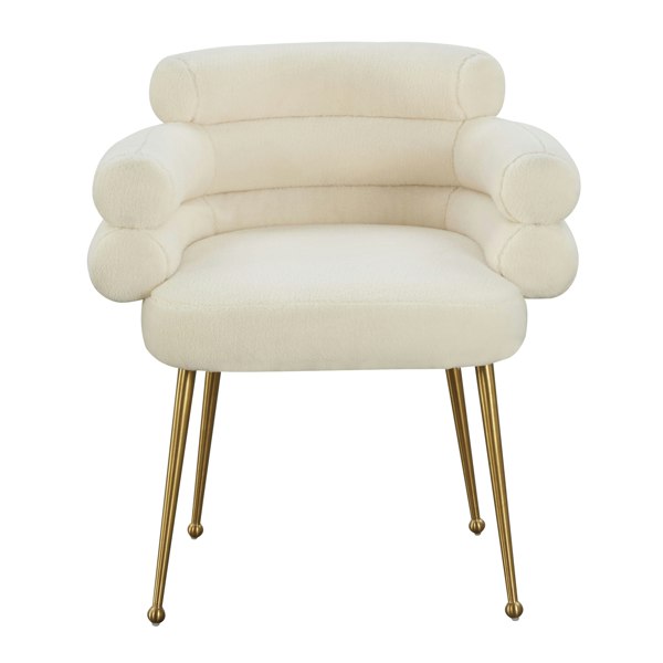 Furniture Edit Dente Cream Faux Sheepskin Dining Chair