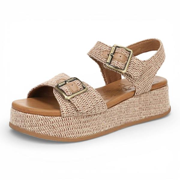 Blowfish Malibu Magical- Women's Beige Faux Leather Platform Sandals