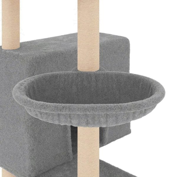 Berkfield Cat Tree with Sisal Scratching Posts Light Grey 143 cm