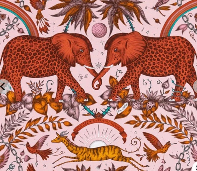 ISTOOLS Premium Pink Elephant Printed Footstool Pouffe Ottoman – Made to Measure