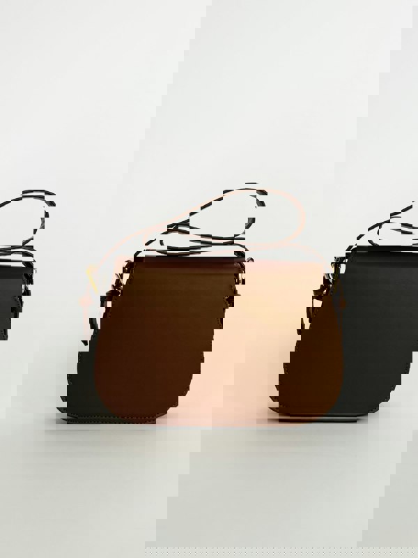 SVNX Rounded Cross Body Bag in Brown