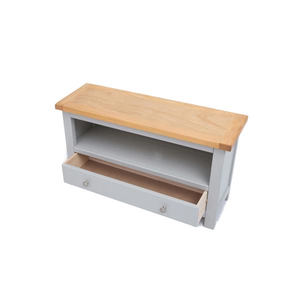 Cabinet Bits Argenta Light Grey 1 Drawer TV Cabinet Chrome Knob