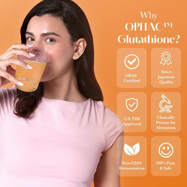 Glow Glutathione Tablets for Skin Brightening – Orange Flavour, Pack of 1
