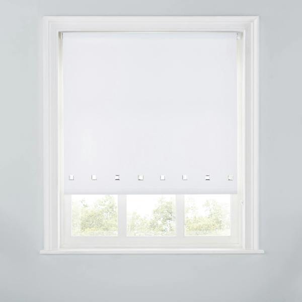 A.Unique Home Trimmable Square Eyelet Roller Blind - 4FT - WHITE - 120cm(W)x170cm(L)
