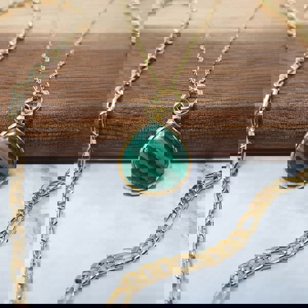 18ct Gold Vermeil Malachite Necklace