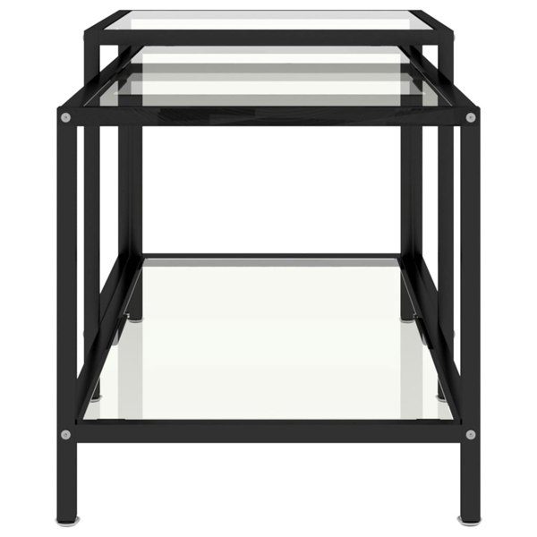 Berkfield Tea Tables 2 pcs Tempered Glass Transparent