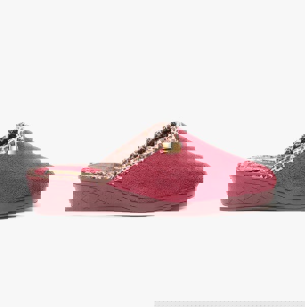 Sleepers JACKIE Womens Velour Mule Slippers Burgundy