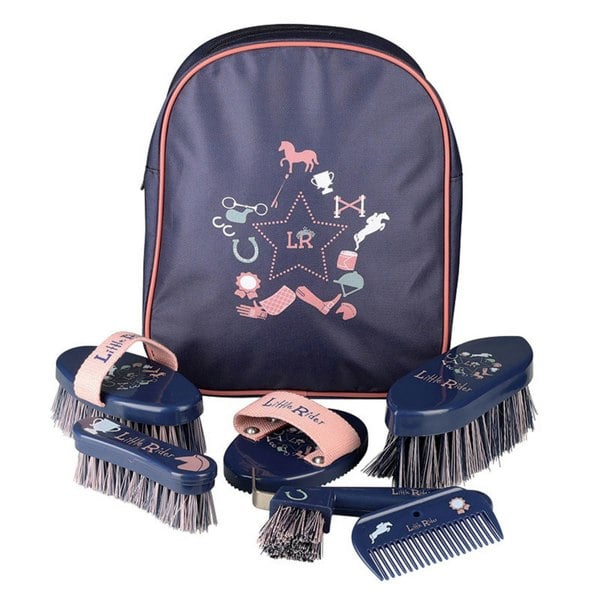 Little Rider Passion Complete Horse Grooming Set - Navy/Blush