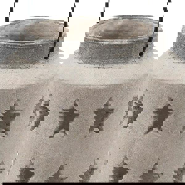 Hill Interiors Bloomville Stone Star Candle Lantern - Stone - 