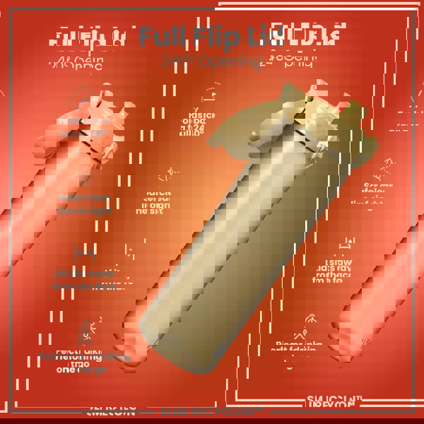 ION8 Leak Proof Slim Water Bottle, Recyclon, Desert, 500ml (18oz)