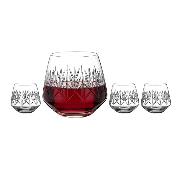 Diamante Windsor Stemless Red Wine Glasses – Set of 4