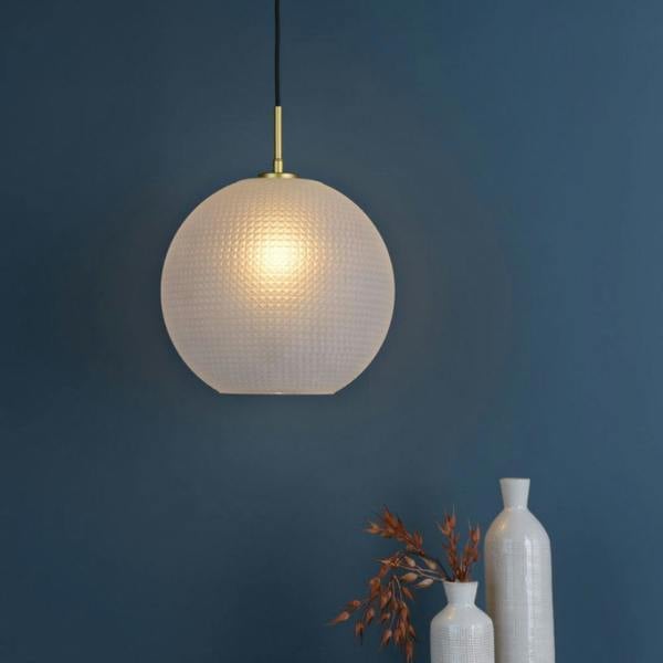 Pagazzi Lighting Daphne 1-Light Gold and Frosted Glass Pendant