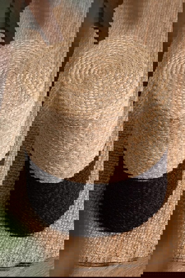 The Rugs Jutta Natural Jute Pouf - Handmade Boho Style