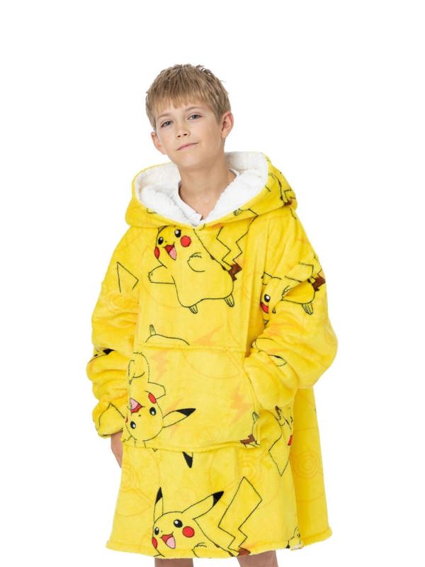 Pokemon Children's Pikachu Oversized Hoodie Blanket - Yellow