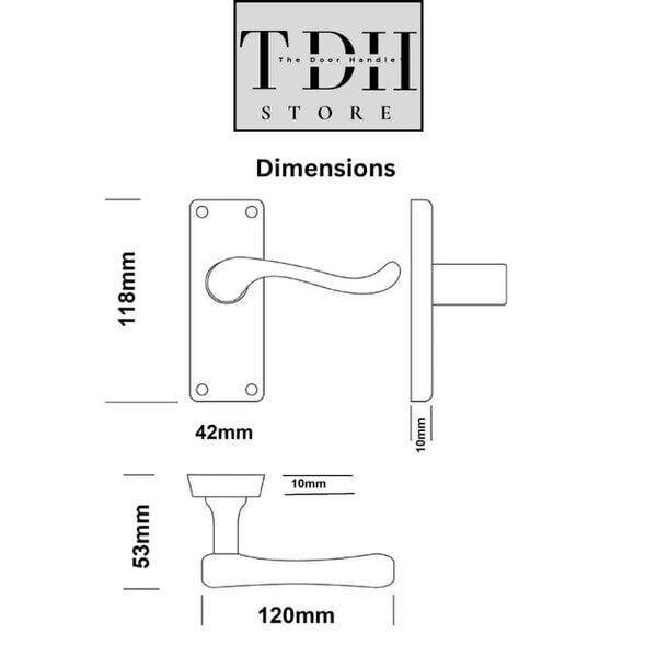 EDH Door Hardware Modern Victorian Chrome Door Handles, Victorian Scroll Lever Latch Door Handles