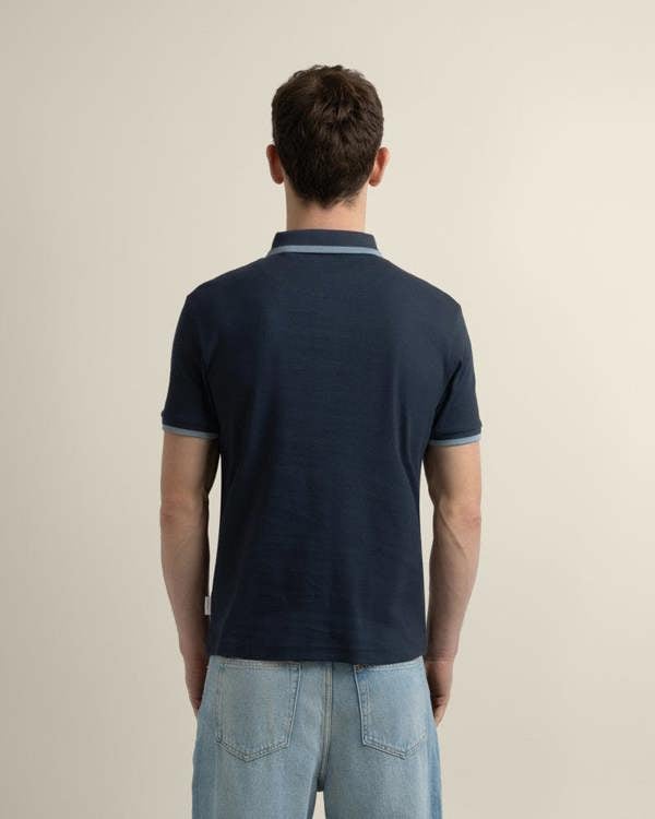 Larsson & Co Broder - Rib Polo Shirt With Tonal Tipping