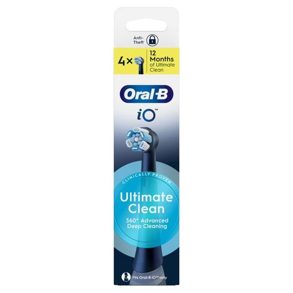 Oral-B iO Series Ultimate Clean Black, Original Brush Heads, CrissCross Bristles, 4