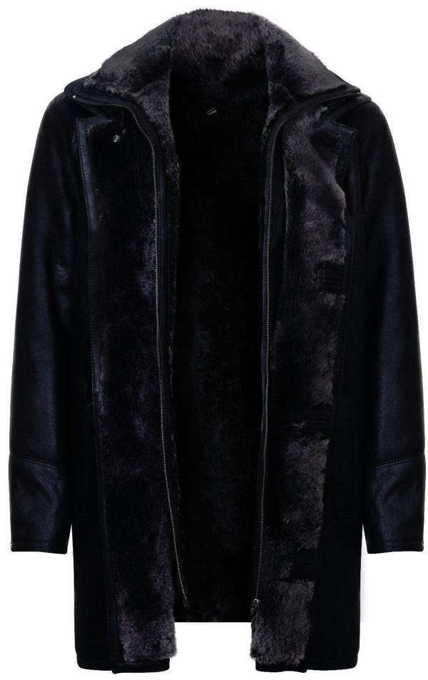 Infinity Leather Mens Warm Shearling Sheepskin Leather Coat-Florence