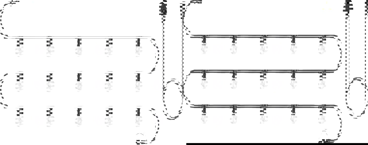 Eagle Connect Festoon Black Rubber IP65 5m/15x2w Warm White Clear lamps