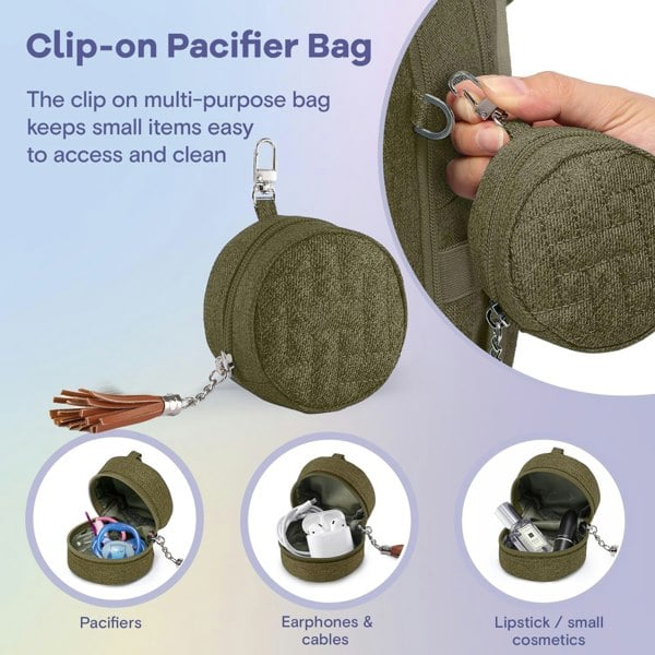 Ruvalino Baby Changing Backpack with Changing Mat & Dummy Holder - Olive Green