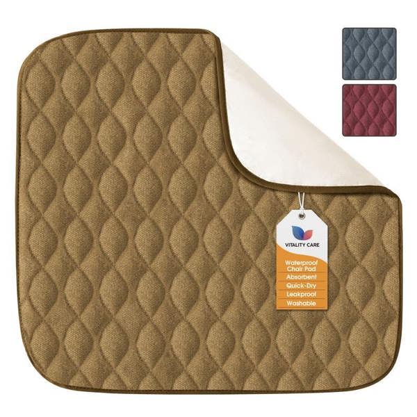 Vitality Care Absorbent Washable Incontinence Chair Pad Non-Slip Waterproof Seat Protector Pad