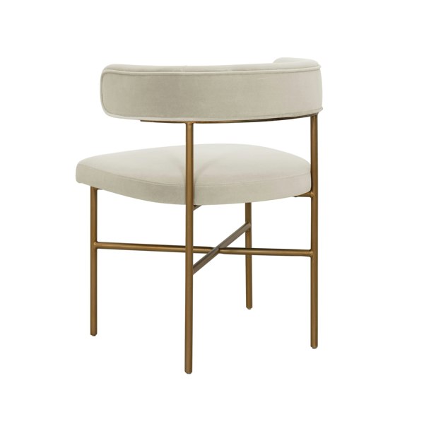 Furniture Edit Kim Velvet Dining Chair in Cream