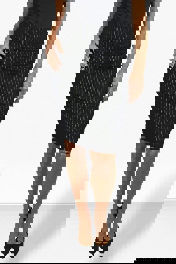 Paulo Due Women's Stretch Bodycon Pencil Skirt 22" Gold Pinstripe