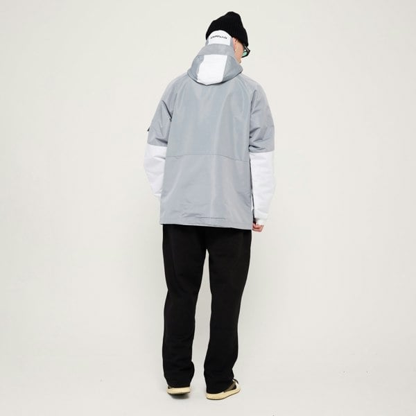 GVNMNT Clothing Co Frontline Hooded jacket - Grey / White