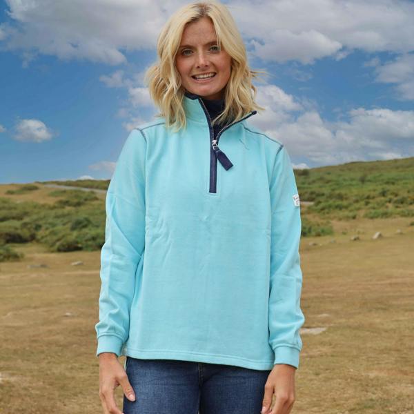 Lazy Jacks Womens/Ladies Quarter Zip Sweatshirt - Spearmint - 
