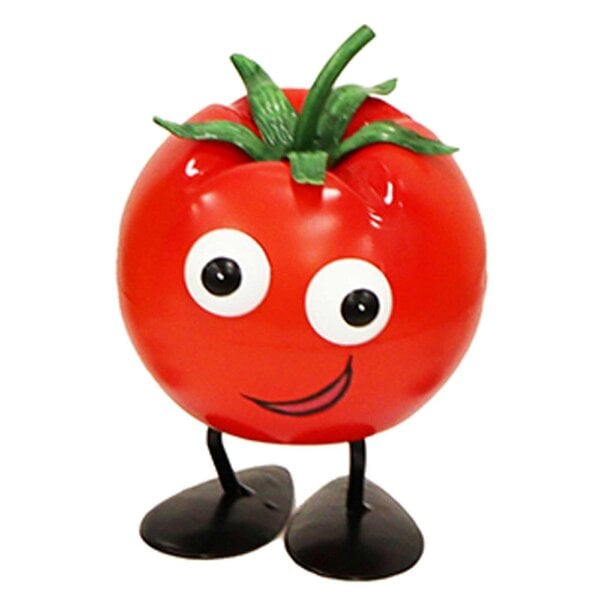 EDH Door Hardware Metal Tomato Veggie Patch Pal – 15.5 x 12 x 11 CM | Fun & Quirky Metal Garden Ornament | Tomato Plant Decor for Vegetable Patches