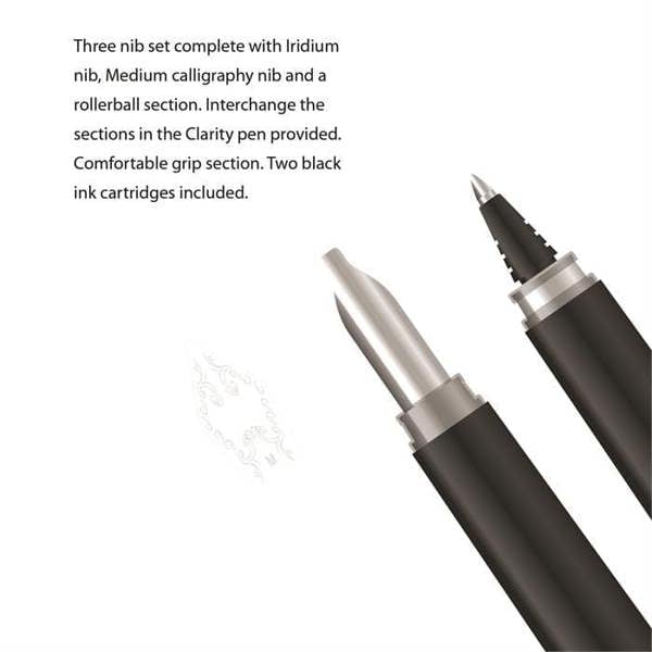 Clarity Fountain Pen Set - Black.