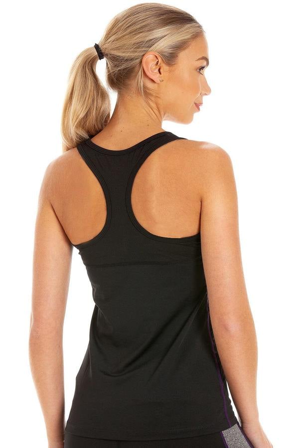 Camille Womens Sportswear Black Racer Back Sports Vest