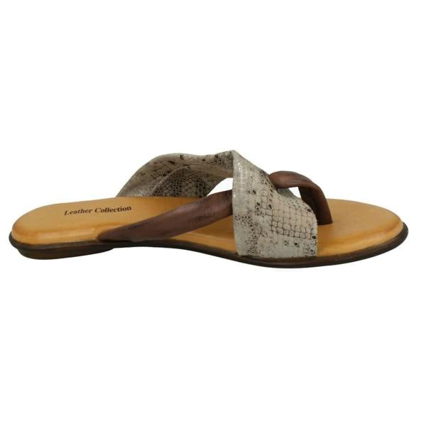 Leather Collection Ladies Leather Collection Toepost Sandals