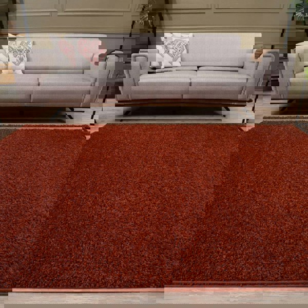 Shaggy Rug Plain Orange ultra soft 30 mm pile, non-shedding