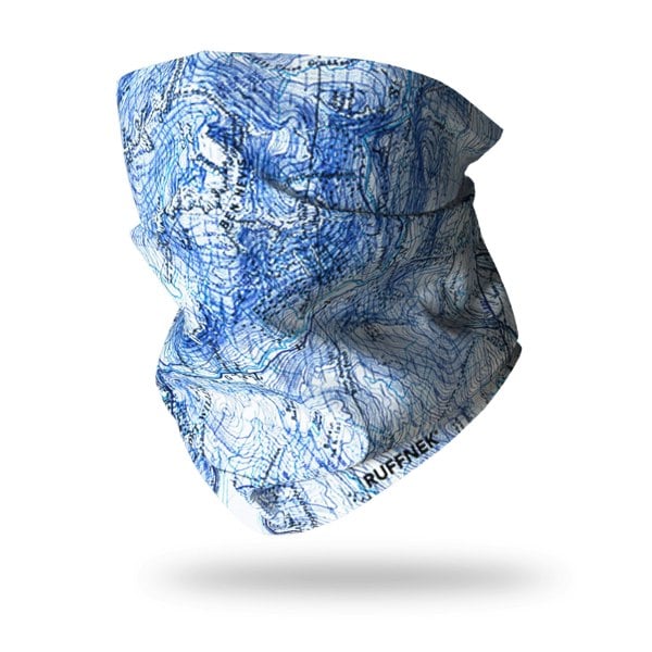 Ben Nevis - The National Three Peaks Multifunctional Scarf RUFFNEK® Blue Ben Nevis & National Three Peaks Snood – a lightweight, versatile scarf with a map design, perfect for men and women on UK outdoor adventures. 